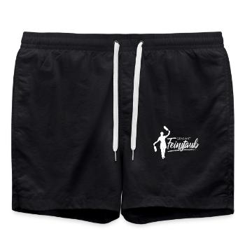 Spaß mit Feinstaub - Badeshorts - Schwarz - Vorne - AI Model Male 185 light (185cm)
