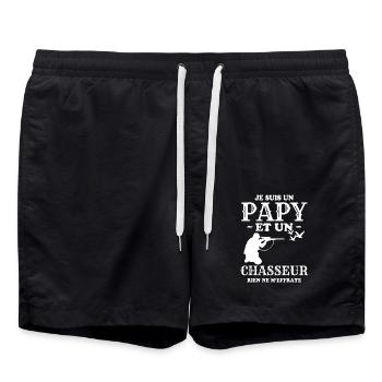 Je Suis Un Papa Et Un Chasseur - Short de bain - noir - Devant - AI Model Male 185 light (185cm)