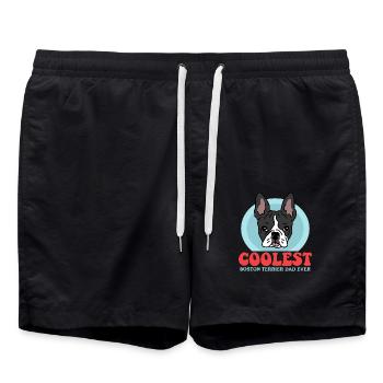 Boston Terrier Papa Bostie Chien Propriétaire Cadeau - Short de bain - noir - Devant - AI Model Male 185 light (185cm)