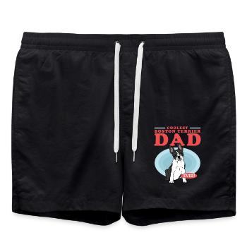 Boston Terrier Dad Hunde Hundebesitzer Geschenk - Badeshorts - Schwarz - Vorne - AI Model Male 185 light (185cm)