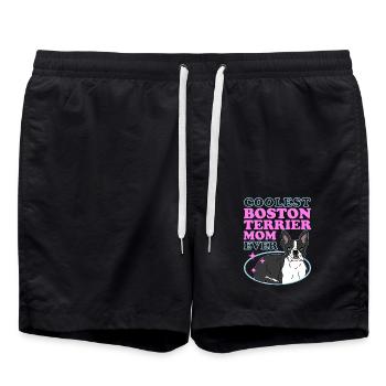 Boston Terrier Maman Propriétaire de chien Bostie Cadeau - Short de bain - noir - Devant - AI Model Male 185 light (185cm)