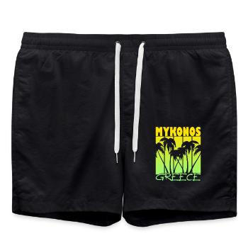 Mykonos Grèce Coucher de soleil - Short de bain - noir - Devant - AI Model Male 185 light (185cm)