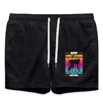 Wasn't Listening was thinking about Football - Badeshorts - Schwarz - Vorne - AI Model Male 185 light (185cm)