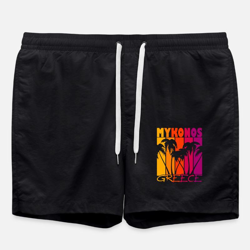 Mykonos Grèce Coucher de soleil - Short de bain - noir