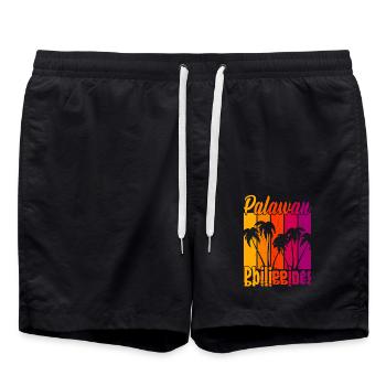 Vintage Palawan Philippines Sunset - Badeshorts - Schwarz - Vorne - AI Model Male 185 light (185cm)