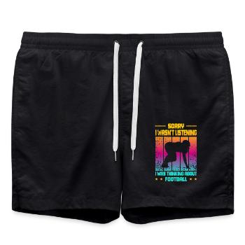 Wasn't Listening was thinking about Football - Badeshorts - Schwarz - Vorne - AI Model Male 185 light (185cm)