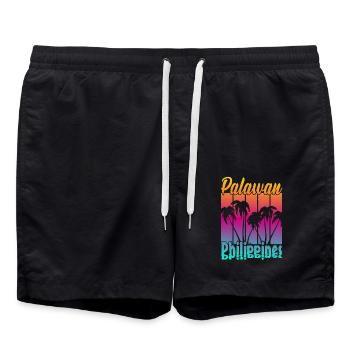 Vintage Palawan Philippines Sunset - Badeshorts - Schwarz - Vorne - AI Model Male 185 light (185cm)