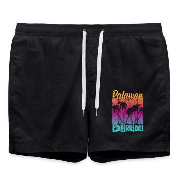 Vintage Palawan Philippines Sunset - Swim Trunks - black - Front - AI Model Male 185 light (185cm)