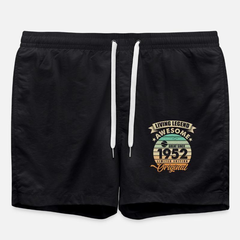 1952 Birthday - Swim Trunks - black