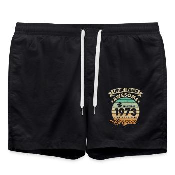 1973 Birthday Retro Orginal - Swim Trunks - black - Front - AI Model Male 185 light (185cm)