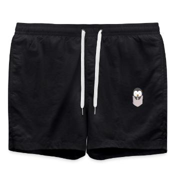 Pingouin Amour Poche Pingouins - Short de bain - noir - Devant - AI Model Male 185 light (185cm)