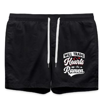 Tausche Herzen Gegen Ramen | Ramen Lover | - Badeshorts - Schwarz - Vorne - AI Model Male 185 light (185cm)