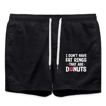 I Have No Fat Rings | Donut Lover Tshirt - Swim Trunks - black - Front - AI Model Male 185 light (185cm)