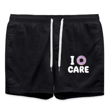 I Donut Care | Donut lover t-shirt | Fun - Swim Trunks - black - Front - AI Model Male 185 light (185cm)