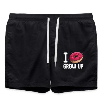 I Donut Grow Up | Donut Lover Tshirt | Funny - Swim Trunks - black - Front - AI Model Male 185 light (185cm)