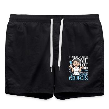 Don't Mess With Me für eine Krankenschwester - Badeshorts - Schwarz - Vorne - AI Model Male 185 light (185cm)