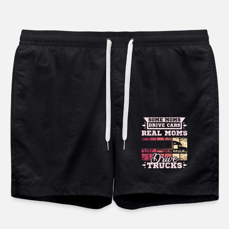 Moms drive trucks - Swim Trunks - black