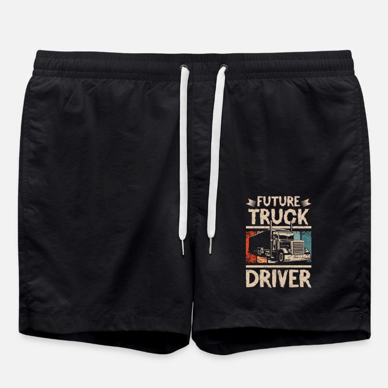 Future truck driver - Swim Trunks - black