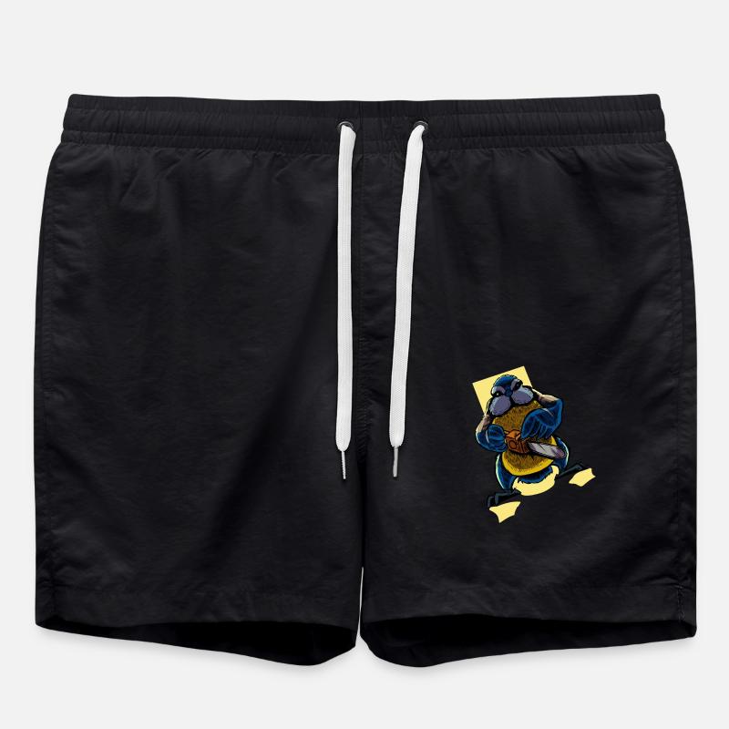 Monster Animals - Chainsaw Blue - Swim Trunks - black
