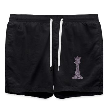Pièce d’échecs Reine - Short de bain - noir - Devant - AI Model Male 185 light (185cm)