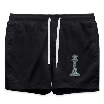 Pièce d’échecs Reine - Short de bain - noir - Devant - AI Model Male 185 light (185cm)