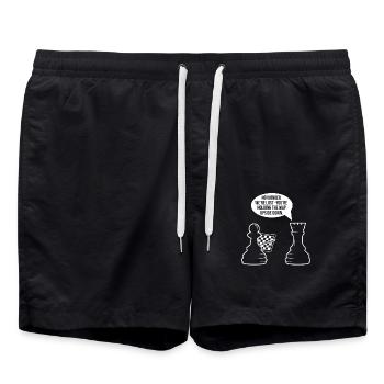 Chess Chess Pieces hess Meme - Swim Trunks - black - Front - AI Model Male 185 light (185cm)
