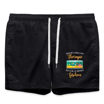 Fische Aquarium Spruch lustig - Badeshorts - Schwarz - Vorne - AI Model Male 185 light (185cm)