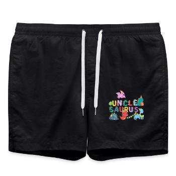 Oncle Saurus | Tshirt de dinosaure Rawr | Famille - Short de bain - noir - Devant - AI Model Male 185 light (185cm)