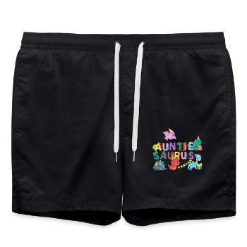 Tante Saurus | Tshirt de dinosaure Rawr | Famille - Short de bain - noir - Devant - AI Model Male 185 light (185cm)