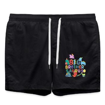 Grand frère Saurus | Tshirt de dinosaure Rawr | - Short de bain - noir - Devant - AI Model Male 185 light (185cm)
