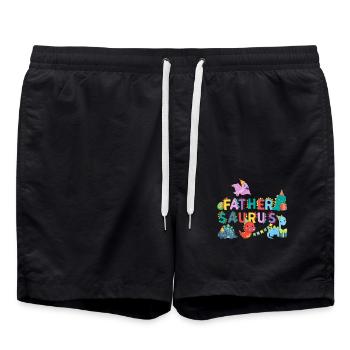 Père Saurus | Tshirt de dinosaure Rawr | Famille - Short de bain - noir - Devant - AI Model Male 185 light (185cm)