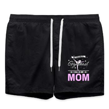 My favorite gymnast calls me mom - Badeshorts - Schwarz - Vorne - AI Model Male 185 light (185cm)