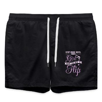 Laissez cette fille vous montrer comment retourner la gymnastique - Short de bain - noir - Devant - AI Model Male 185 light (185cm)