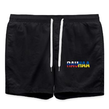 Rauhaa Frieden Ukraine Finnland - Badeshorts - Schwarz - Vorne - AI Model Male 185 light (185cm)