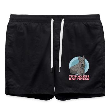 chiens terriers écossais | Cadeau de propriétaire de chien - Short de bain - noir - Devant - AI Model Male 185 light (185cm)