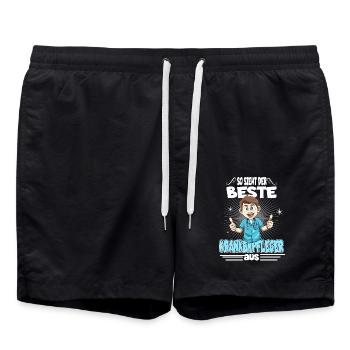 So sieht der beste Krankenpfleger aus - Badeshorts - Schwarz - Vorne - AI Model Male 185 light (185cm)