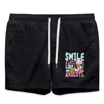 Smile A Lotl Like An Axolotl - Badeshorts - Schwarz - Vorne - AI Model Male 185 light (185cm)