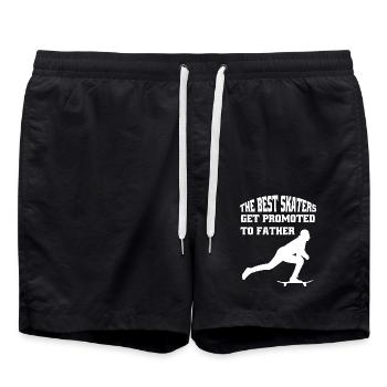 Skateboard Vater Sakten Papa Dad Longboard Skater - Badeshorts - Schwarz - Vorne - AI Model Male 185 light (185cm)