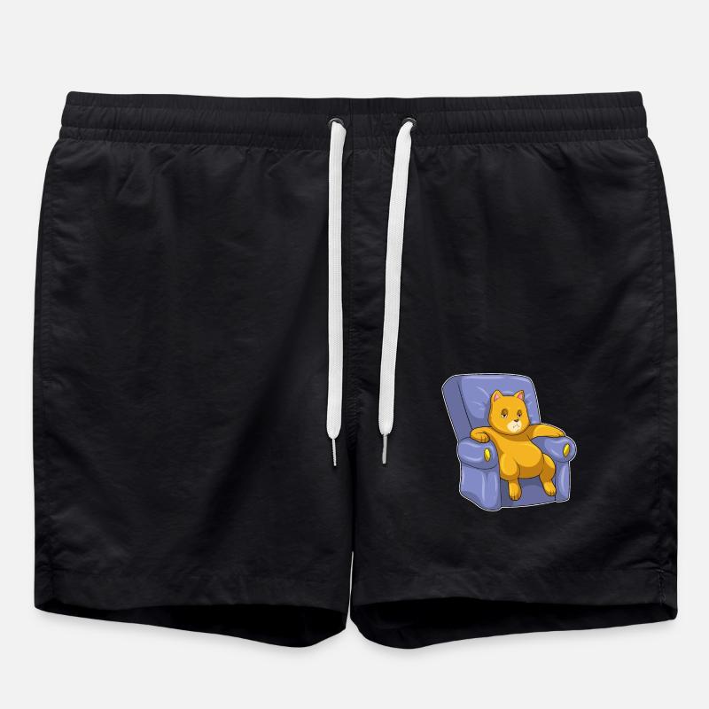 Cat with sofa - Swim Trunks - black