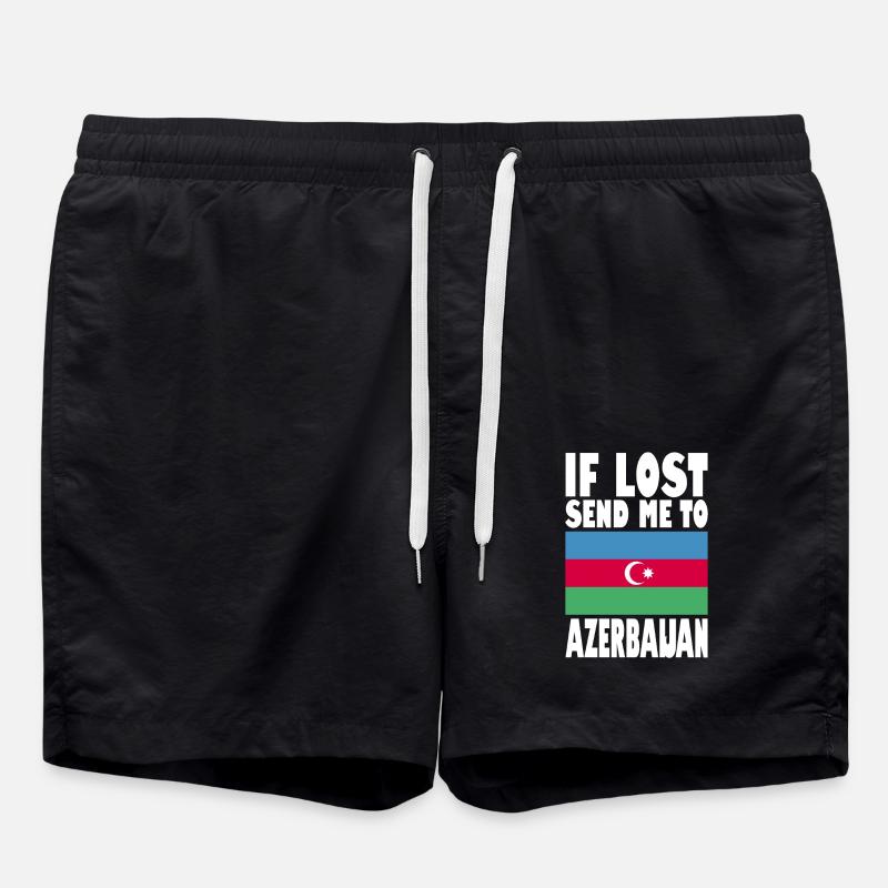 Azerbaijan Flag Saying - Swim Trunks - black