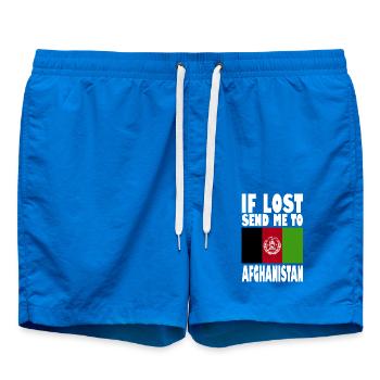 Afghanistan Flag Slogan - Swim Trunks - cobalt blue - Front