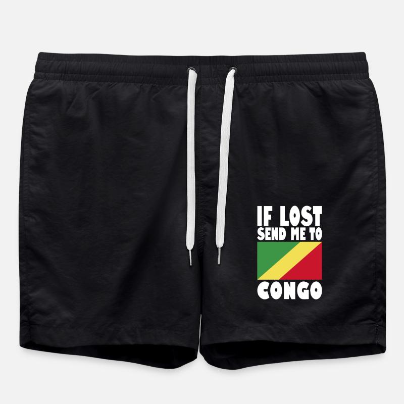 Kongo Flagge Spruch - Badeshorts - Schwarz