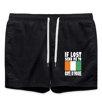 Cote Dívoire Drapeau Disant - Short de bain - noir - Devant - AI Model Male 185 light (185cm)