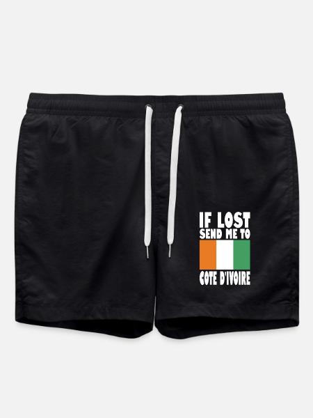 Cote Dívoire Flag Saying - Swim Trunks - black