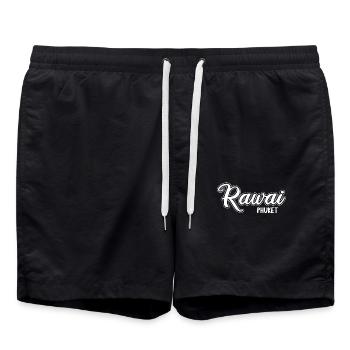 Vintage Thailand Asia Sunset Phuket Rawai - Swim Trunks - black - Front - AI Model Male 185 light (185cm)