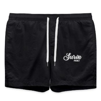 Vintage Thailand Asia Sunset Phuket Surin - Swim Trunks - black - Front - AI Model Male 185 light (185cm)