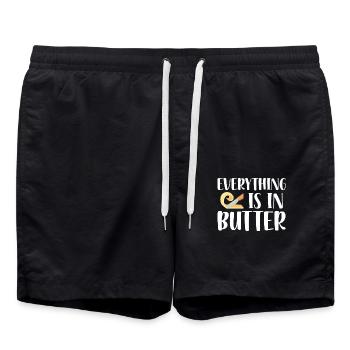 Tout est | dans The Butter | chemise Baker Cuire - Short de bain - noir - Devant - AI Model Male 185 light (185cm)