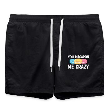Tu m’as | fou Cuire des | de t-shirt Pâtisserie - Short de bain - noir - Devant - AI Model Male 185 light (185cm)