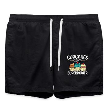 Cupcakes est mon superpouvoir | | de chemise cupcake - Short de bain - noir - Devant - AI Model Male 185 light (185cm)
