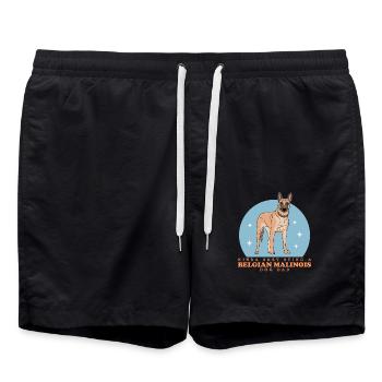 Belge Malinois Papa Propriétaire de Chien Cadeau Chien - Short de bain - noir - Devant - AI Model Male 185 light (185cm)